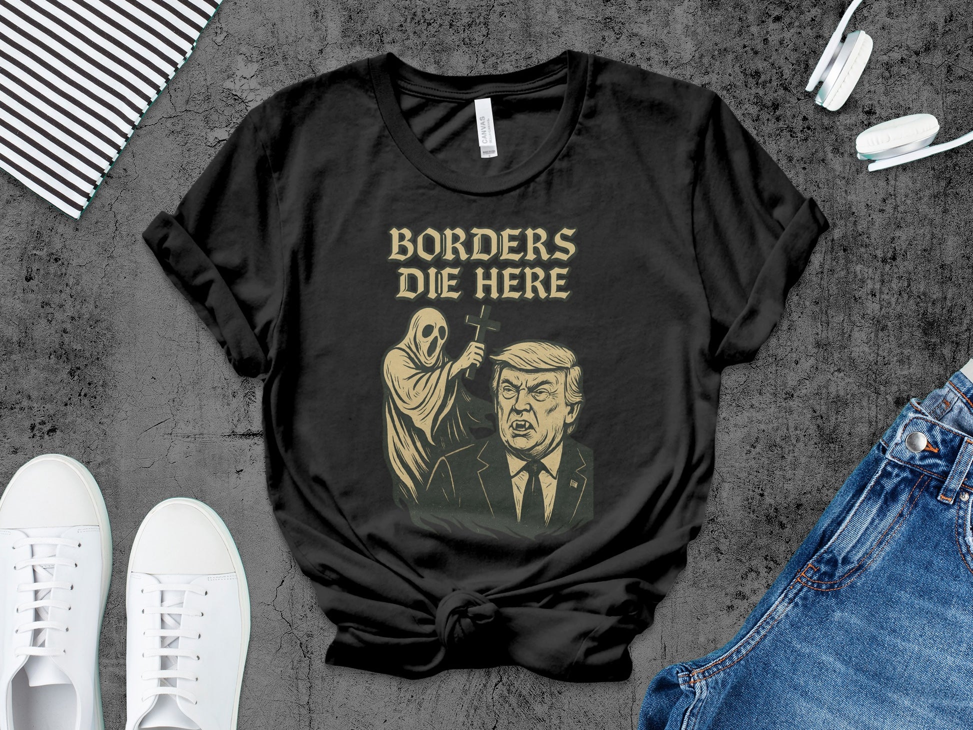 Borders Die Here Graphic Unisex T-shirt product