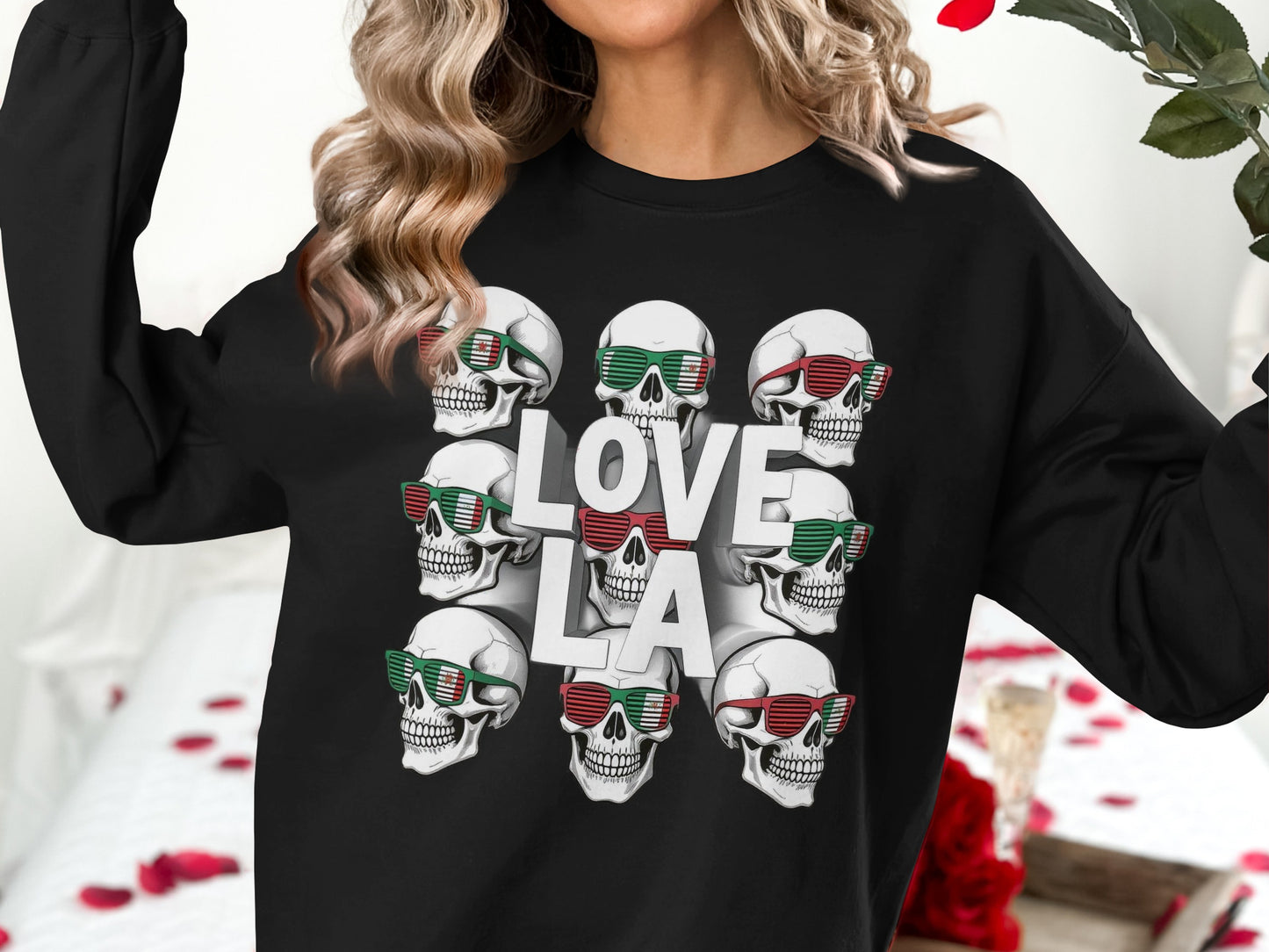 Love LA Skull Graphic Long Sleeve Shirt product type