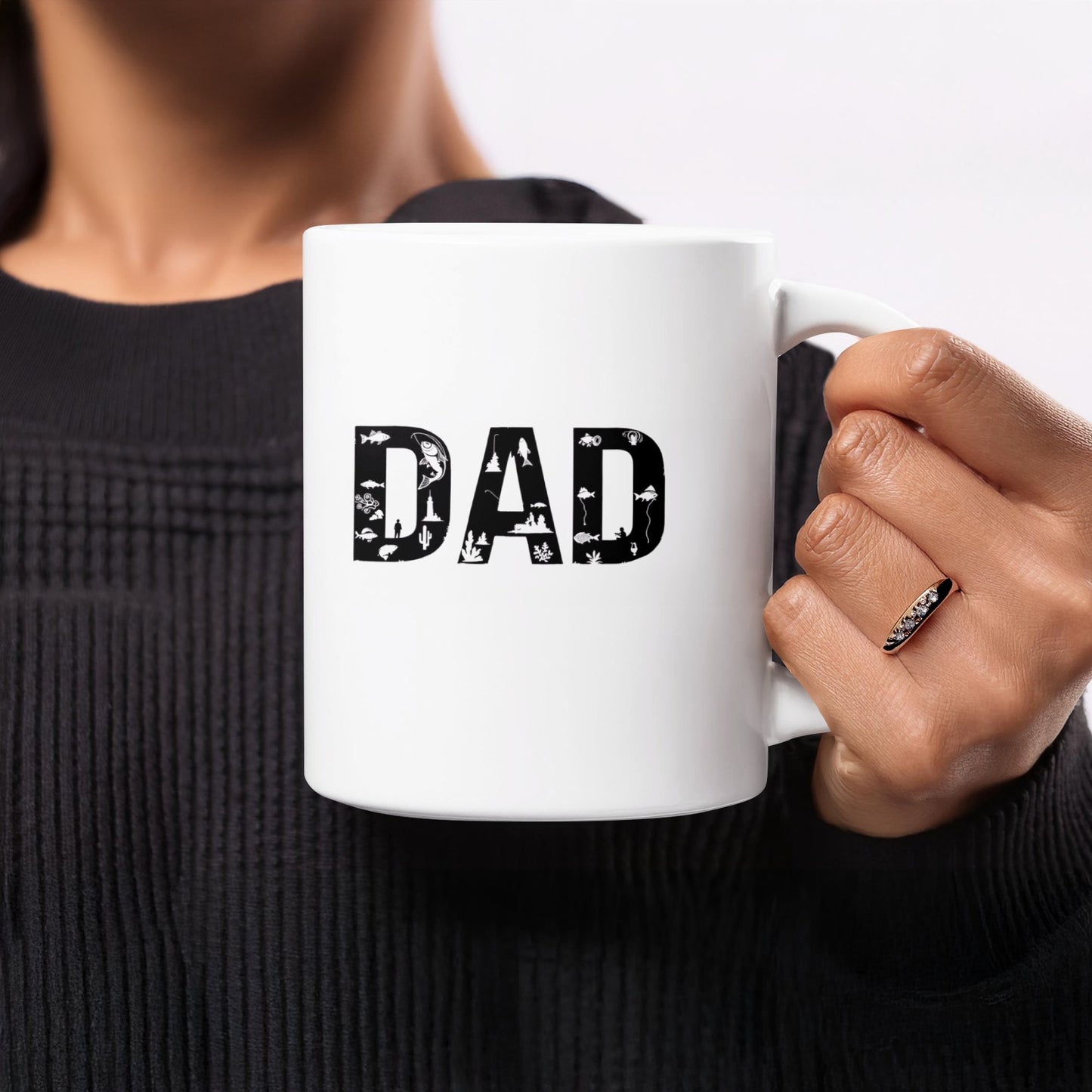 DAD Floral Design White Coffee Mug product type