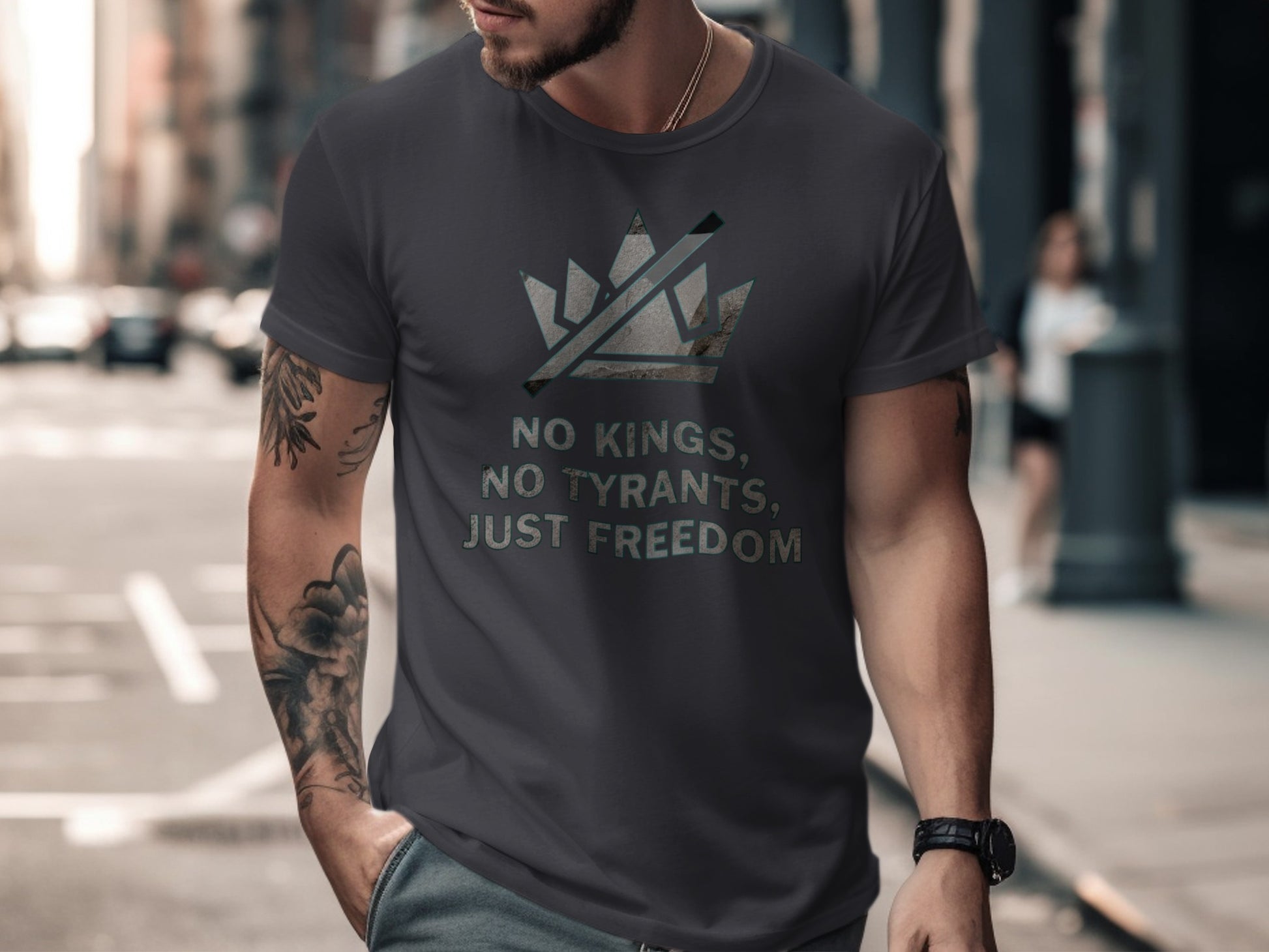 No Kings No Tyrants Just Freedom Statement Shirt