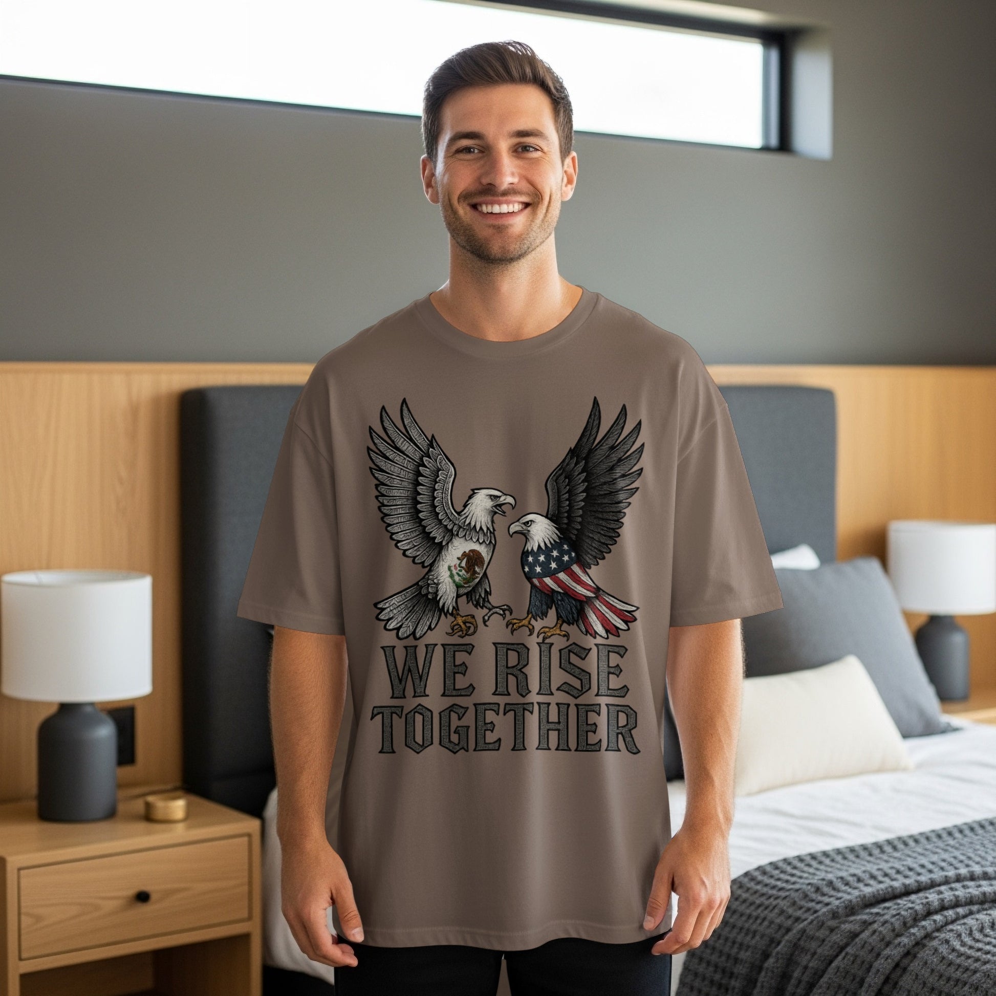We Rise Together Inspirational Eagle Graphic Shirt