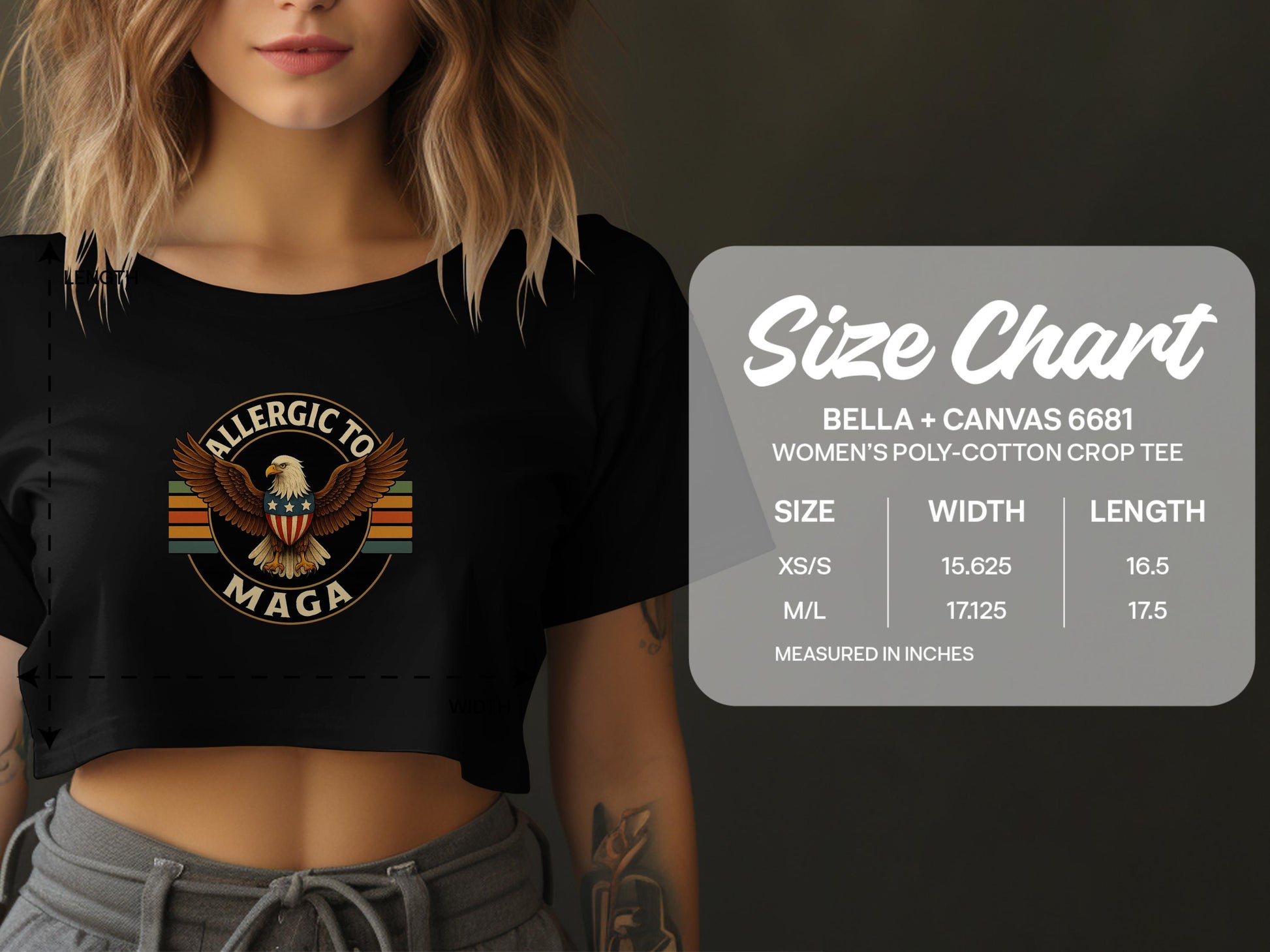 Allergic to MAGA Print Women's Crop Tee product