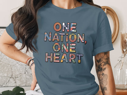 One Nation One Heart Graphic T-Shirt