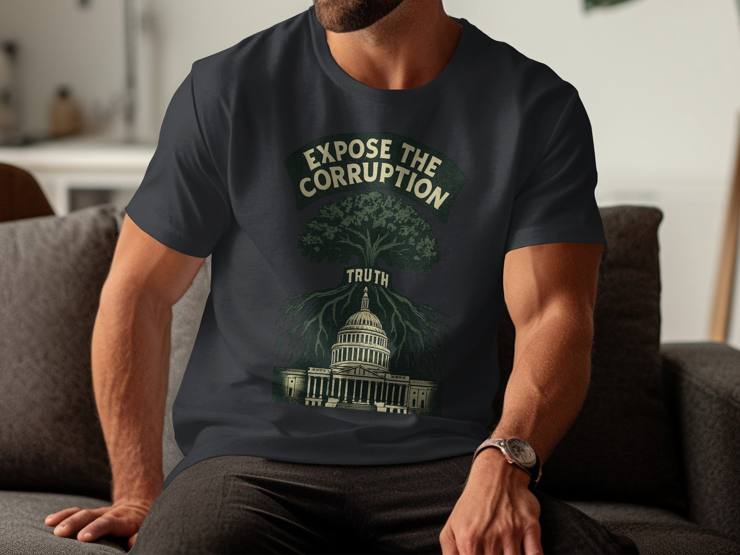 Expose The Corruption Truth Printed T-shirt product
