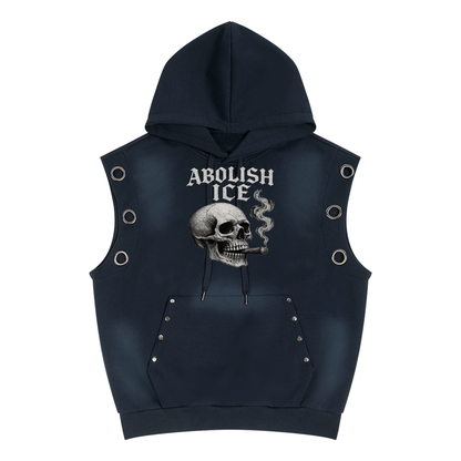 Unisex Vintage Wash Sun Fade Sleeveless Hoodie