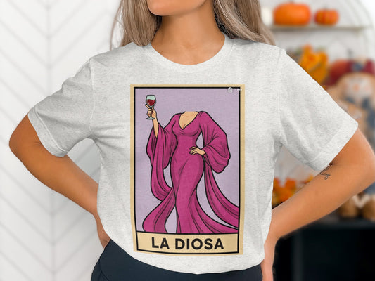 La Diosa design with a Wine Glass for T-shirt product