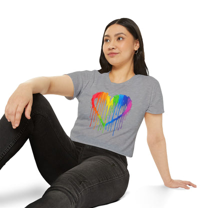 Pride corp top Rainbow Heart Women’s Festival Crop Top - Vibrant and Fun Summer Wear