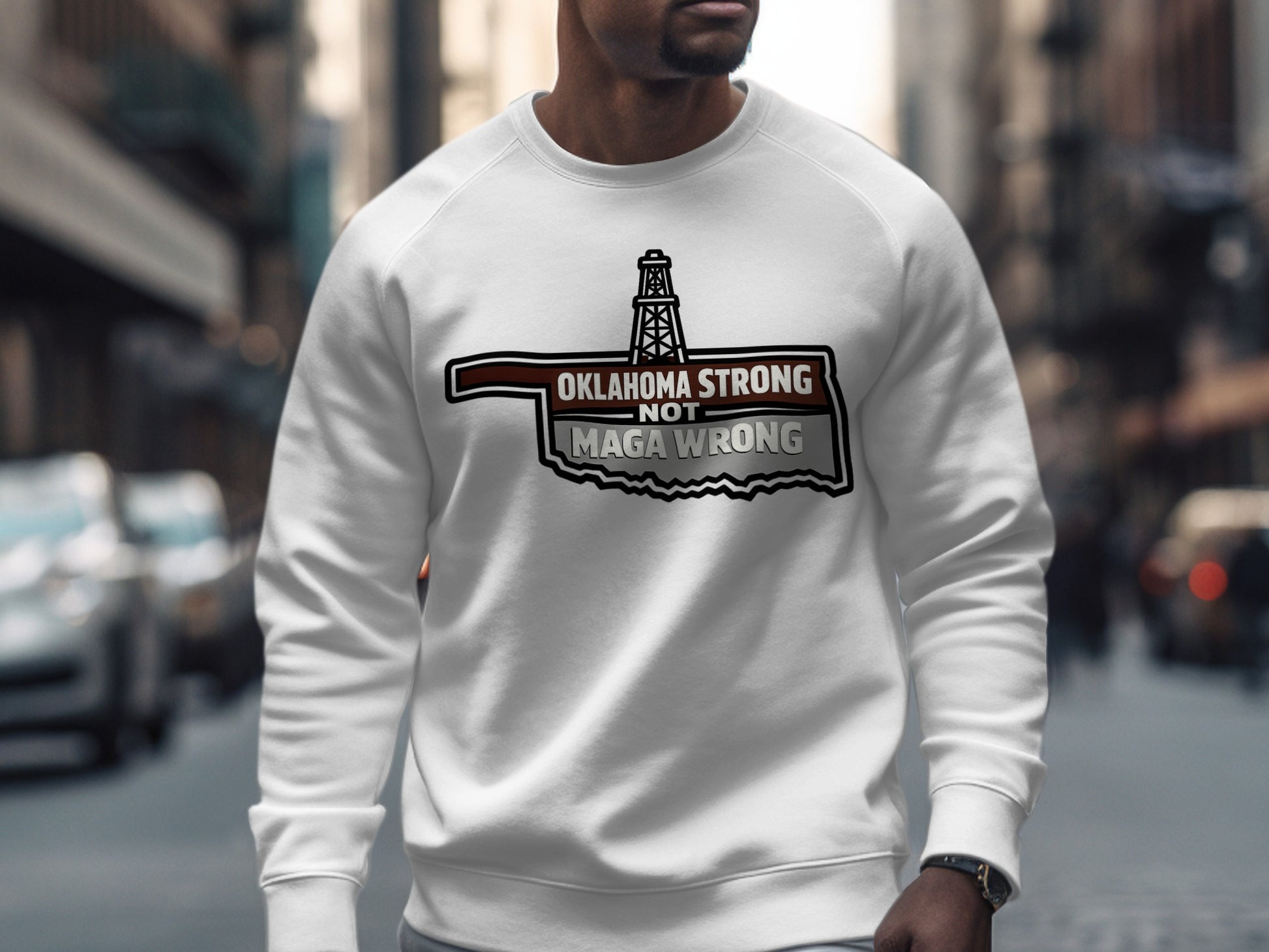 Oklahoma Strong Not Maga Wrong Statement Sweatshirt