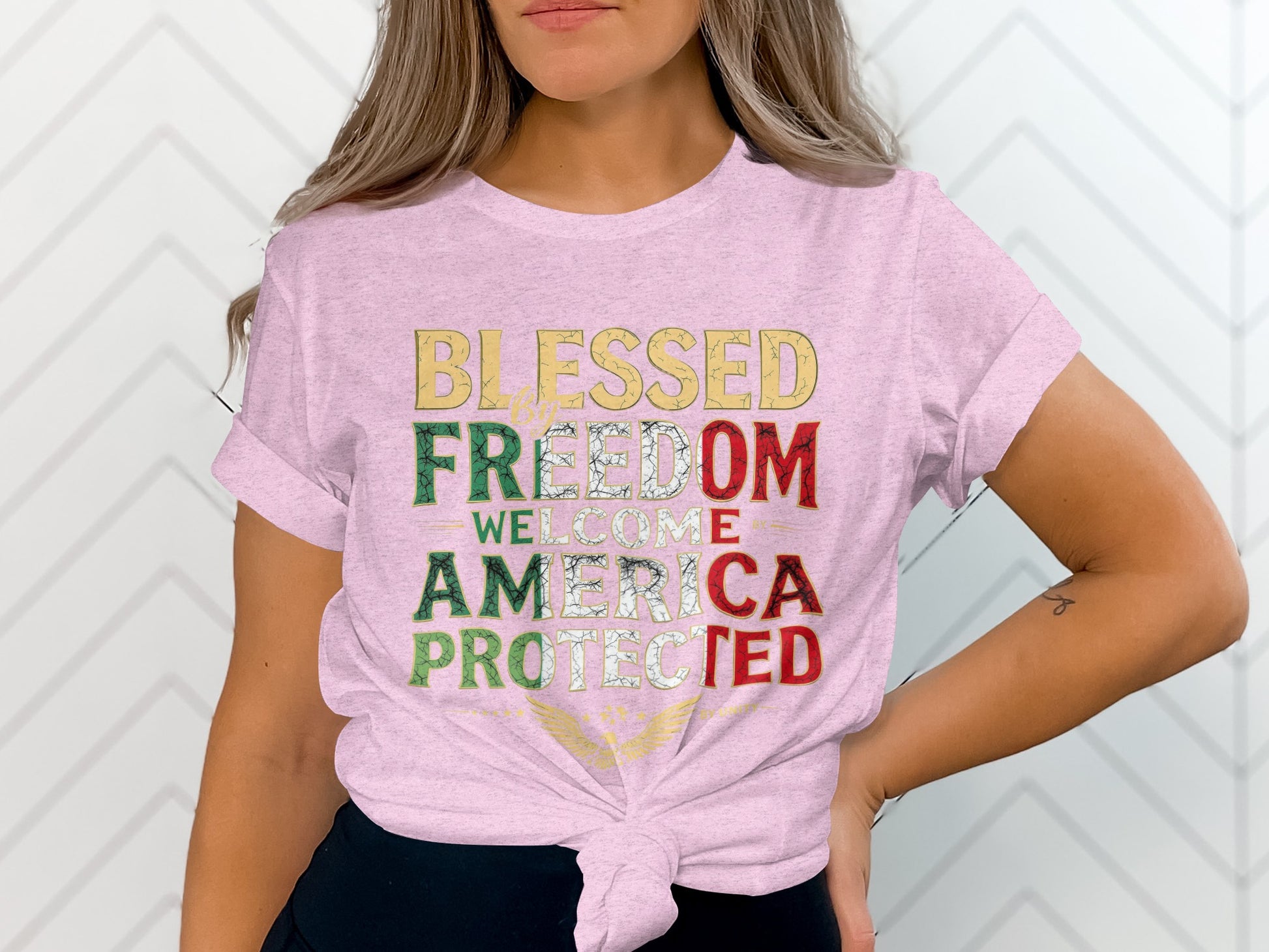 Blessed Freedom Welcome America Protected Shirt product
