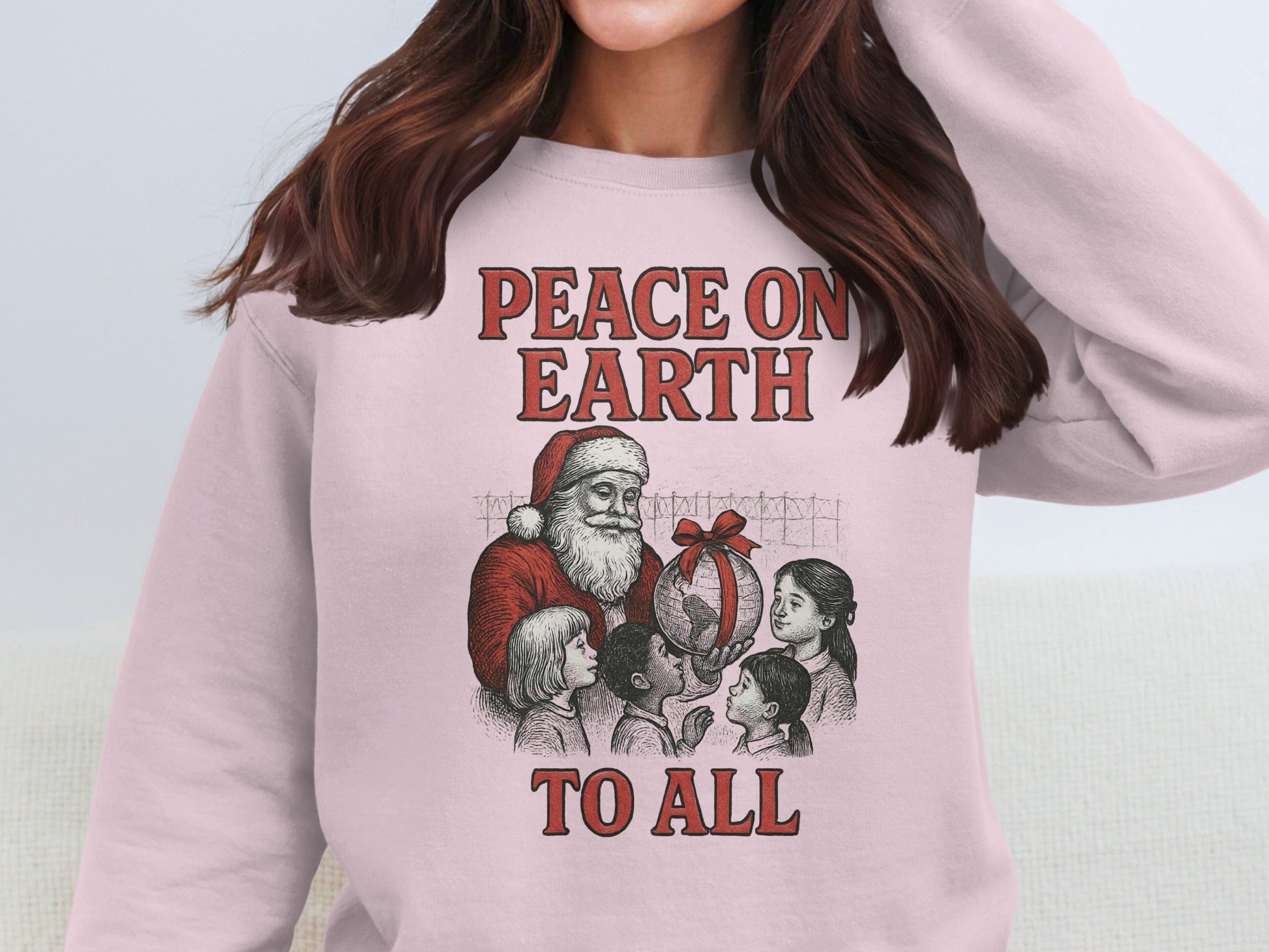 Peace On Earth To All Santa Sweatshirt Christmas