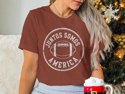 Juntos Somos America Vintage Football Graphic Tee
