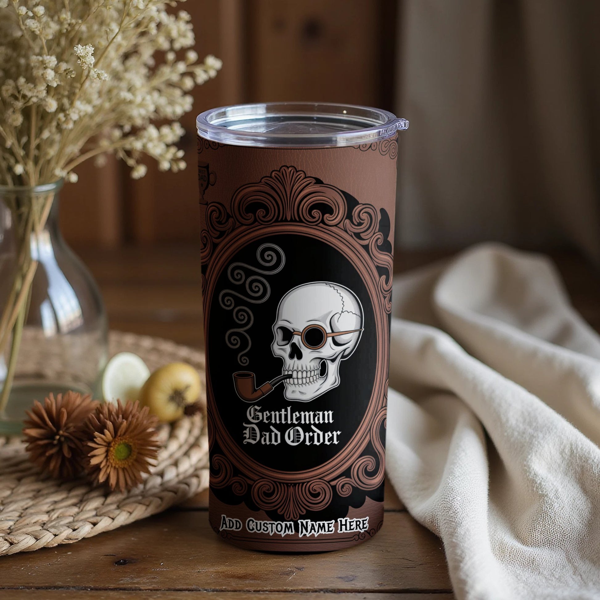 Gentleman Dad Order Skull Design Tumbler product
