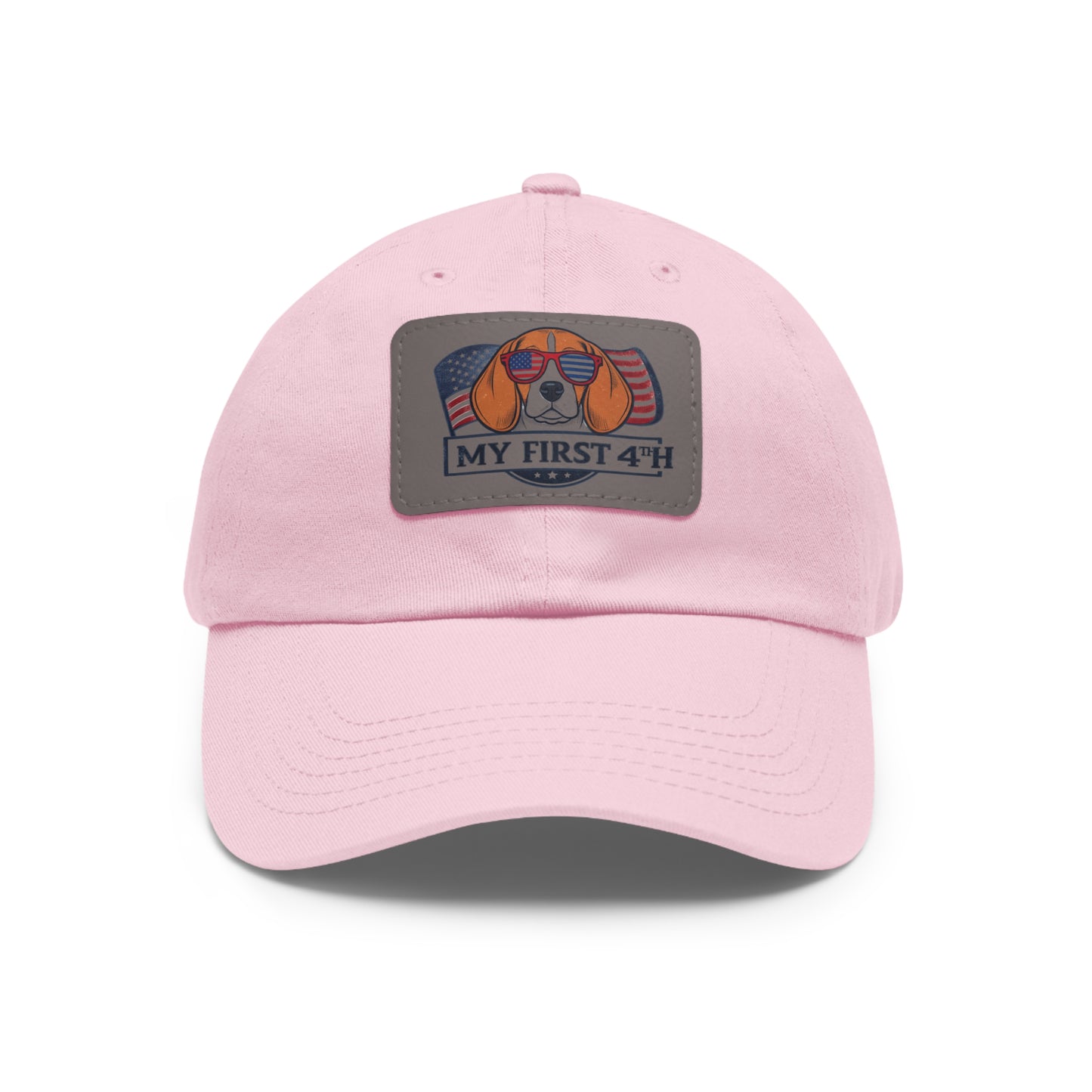4th of July Dad Hat with Leather Patch (Rectangle)