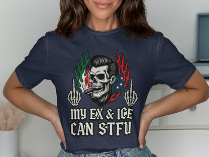 My Ex & Ice Can STFU Skull Graphic Shirt product