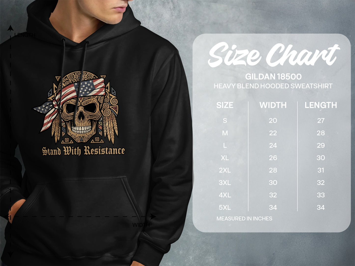 Stand With Resistance Design Hooded Sweatshirt Product