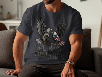 We Rise Together Patriotic Eagle Graphic T-shirt