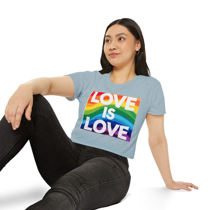 Pride corp top Rainbow Love is Love Crop Top for Festivals