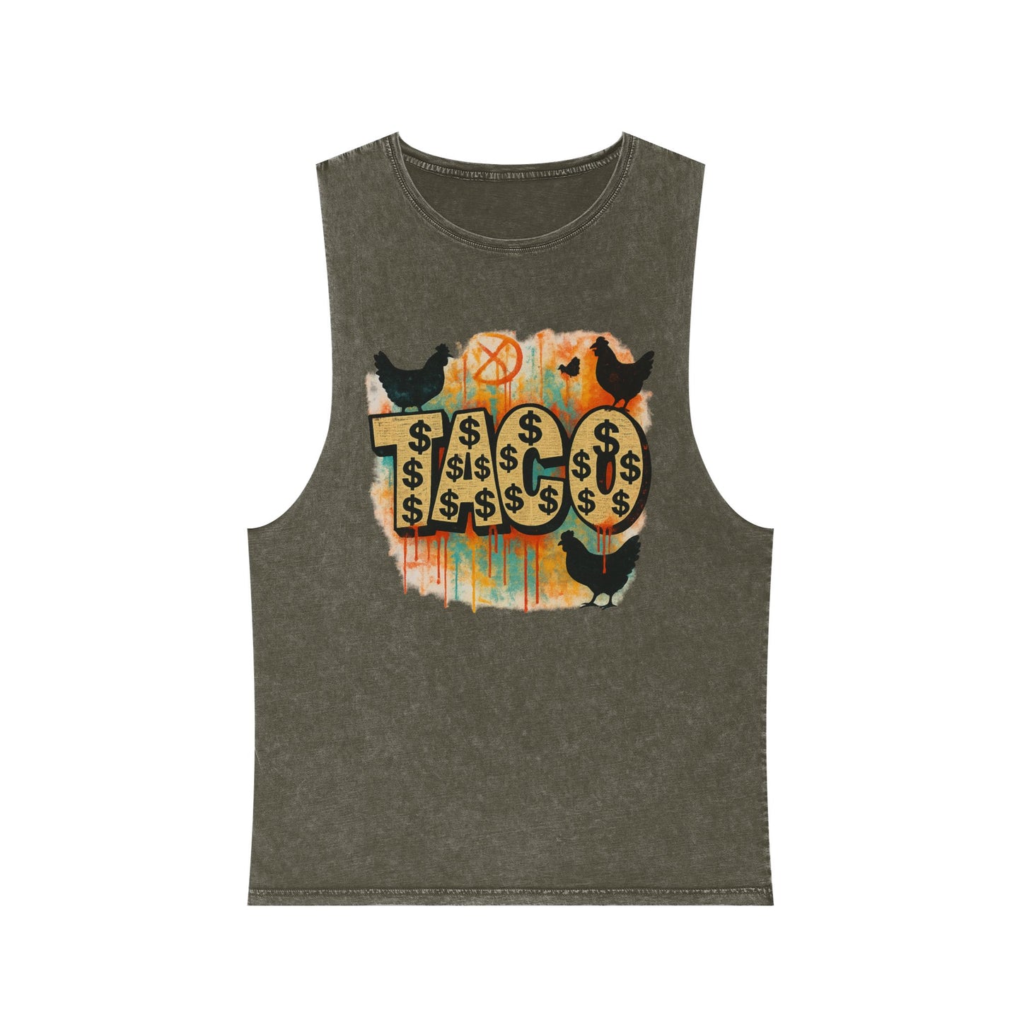 Trendy Stonewash Tank Top for Casual Vibes, Unisex Summer Tee, Graphic Muscle Shirt, Festival Wear, Beachwear, Gift Idea