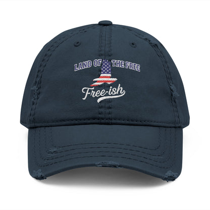 4th of July Hat Distressed Cat Dad Hat with Embroidery | Casual Fashion, Gifts for Cat Lovers, Outdoor Style, Father's Day, Everyday Wear