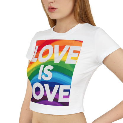 pride baby tee Women's Baby Tee - Love is Love Rainbow Pride T-Shirt