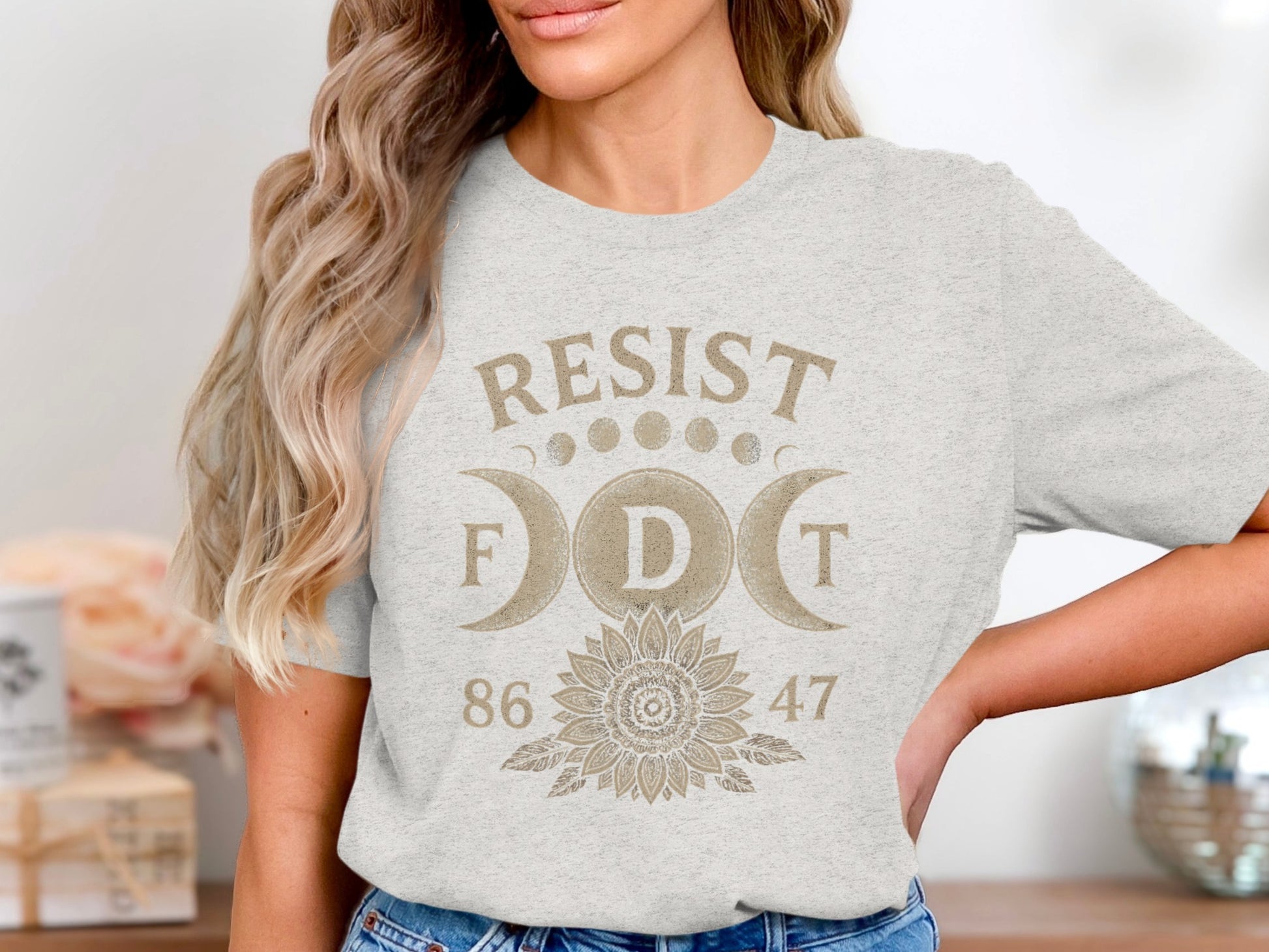 Resist with Sunflower Print Graphic T-Shirt product type