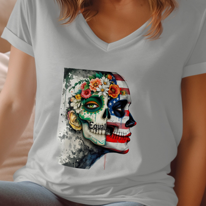 American Flag Face Paint Flower Design T-shirt product