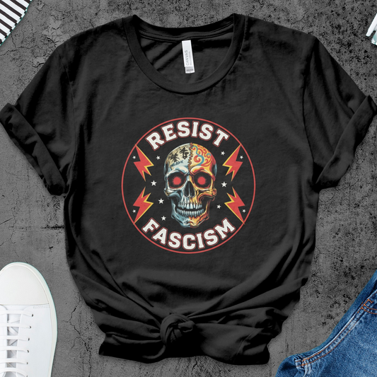 Resist Fascism Skull Graphic Unisex T-Shirt product