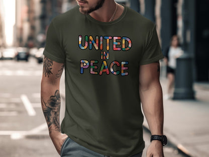 United In Peace Graphic T-Shirt Casual Apparel