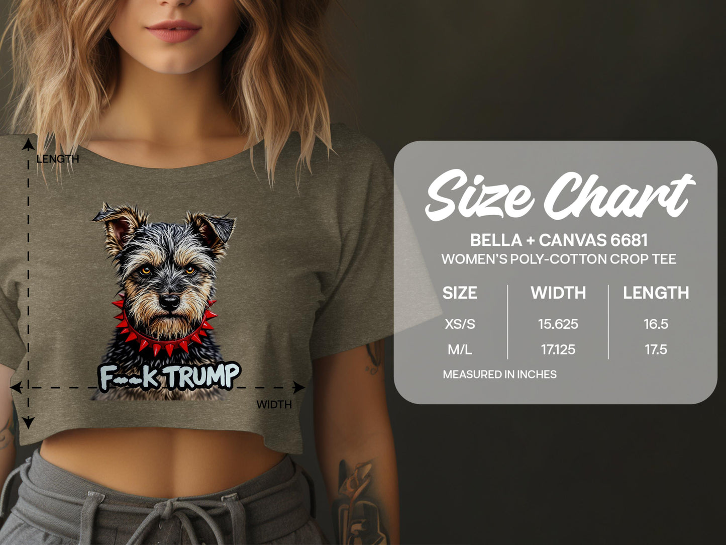 F-ck Trump Yorkie Women's Poly-Cotton Crop Top product