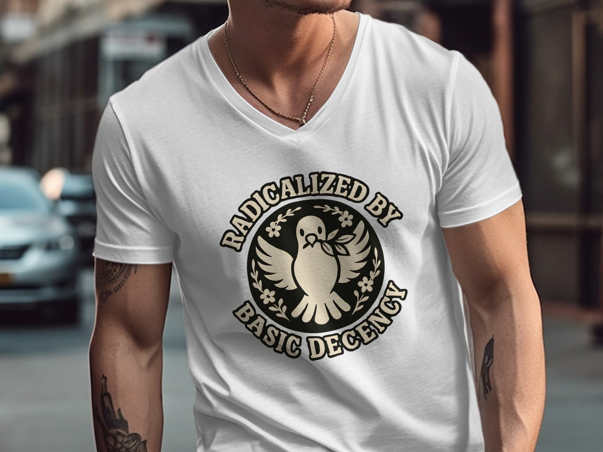 Radicalized by Basic Decency Graphic T Shirt Product
