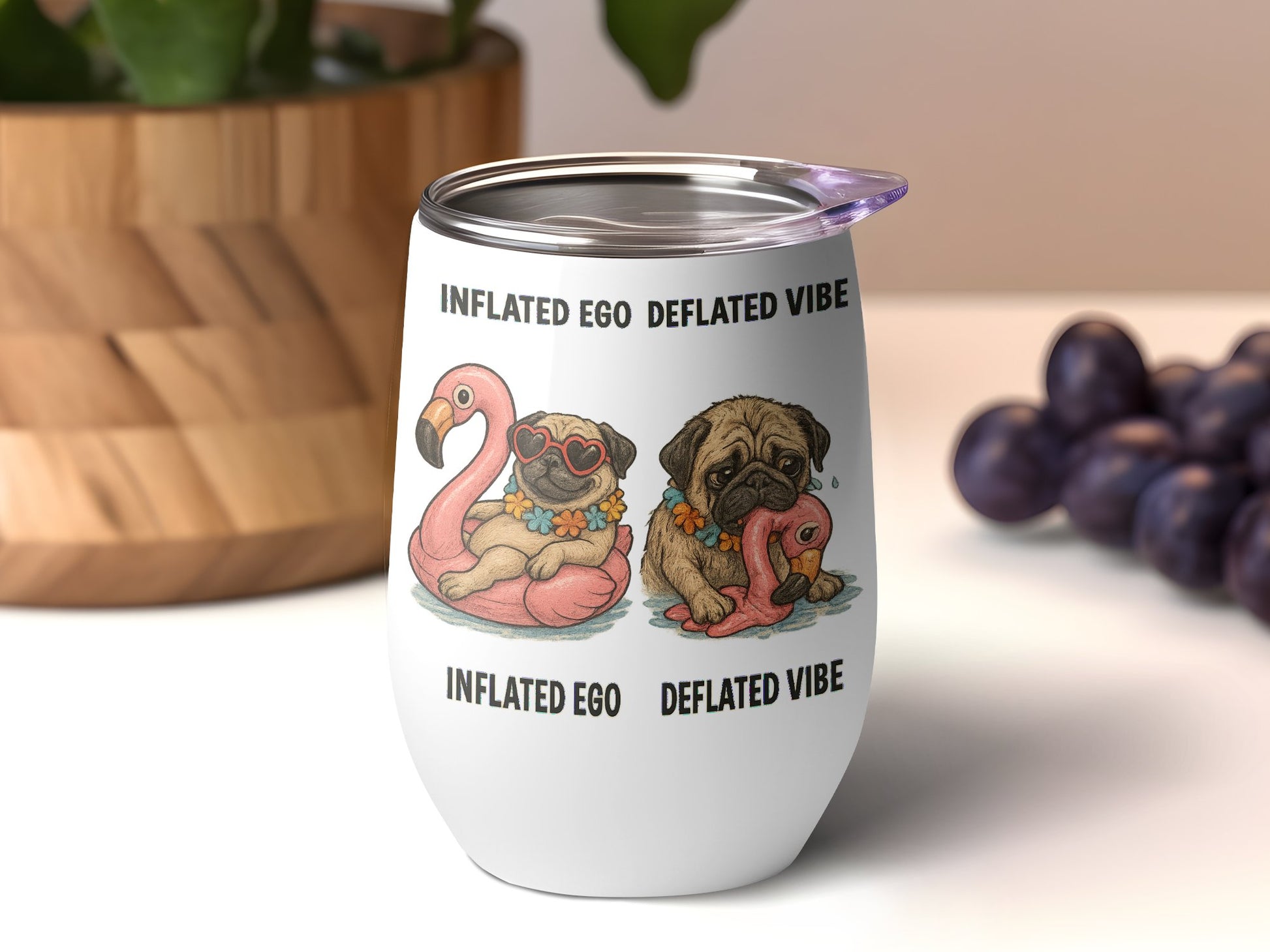Inflated Ego Deflated Vibe Pug Insulated Drinkware product type