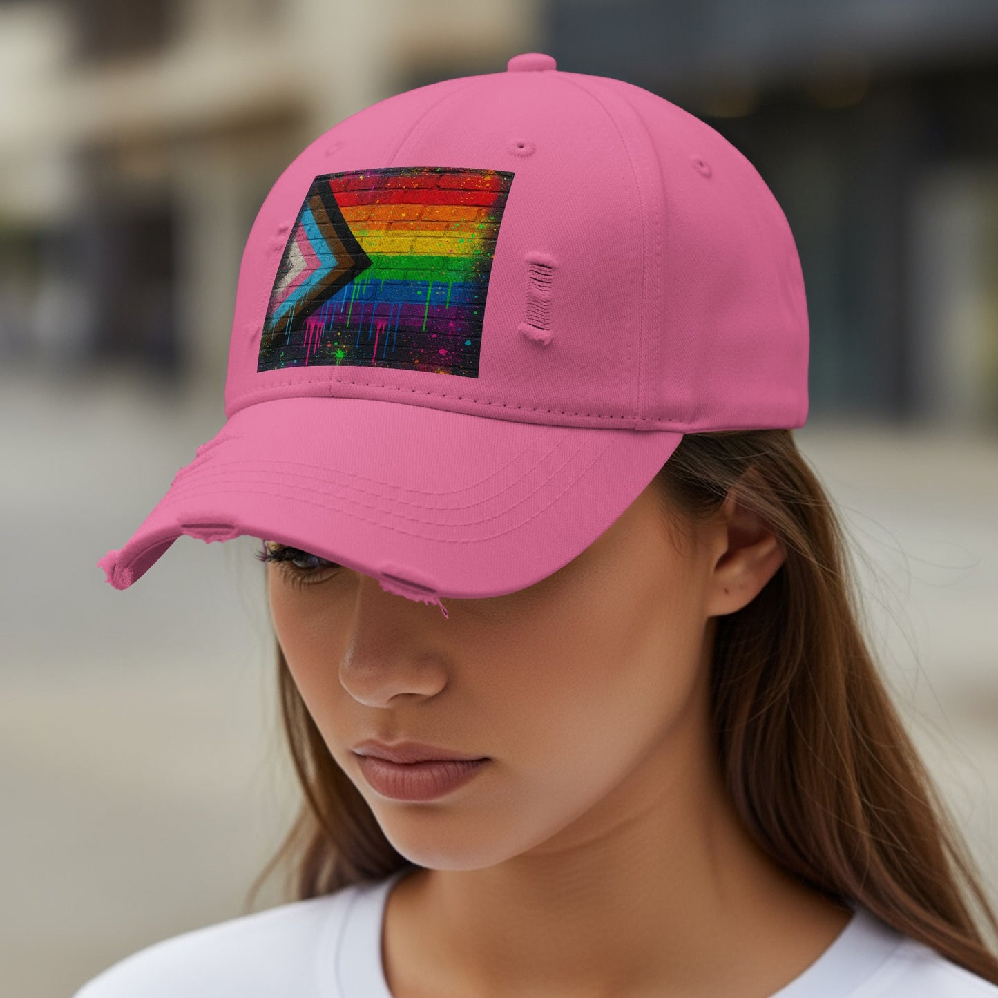 Stylish Pink Baseball Cap with Colorful Design product