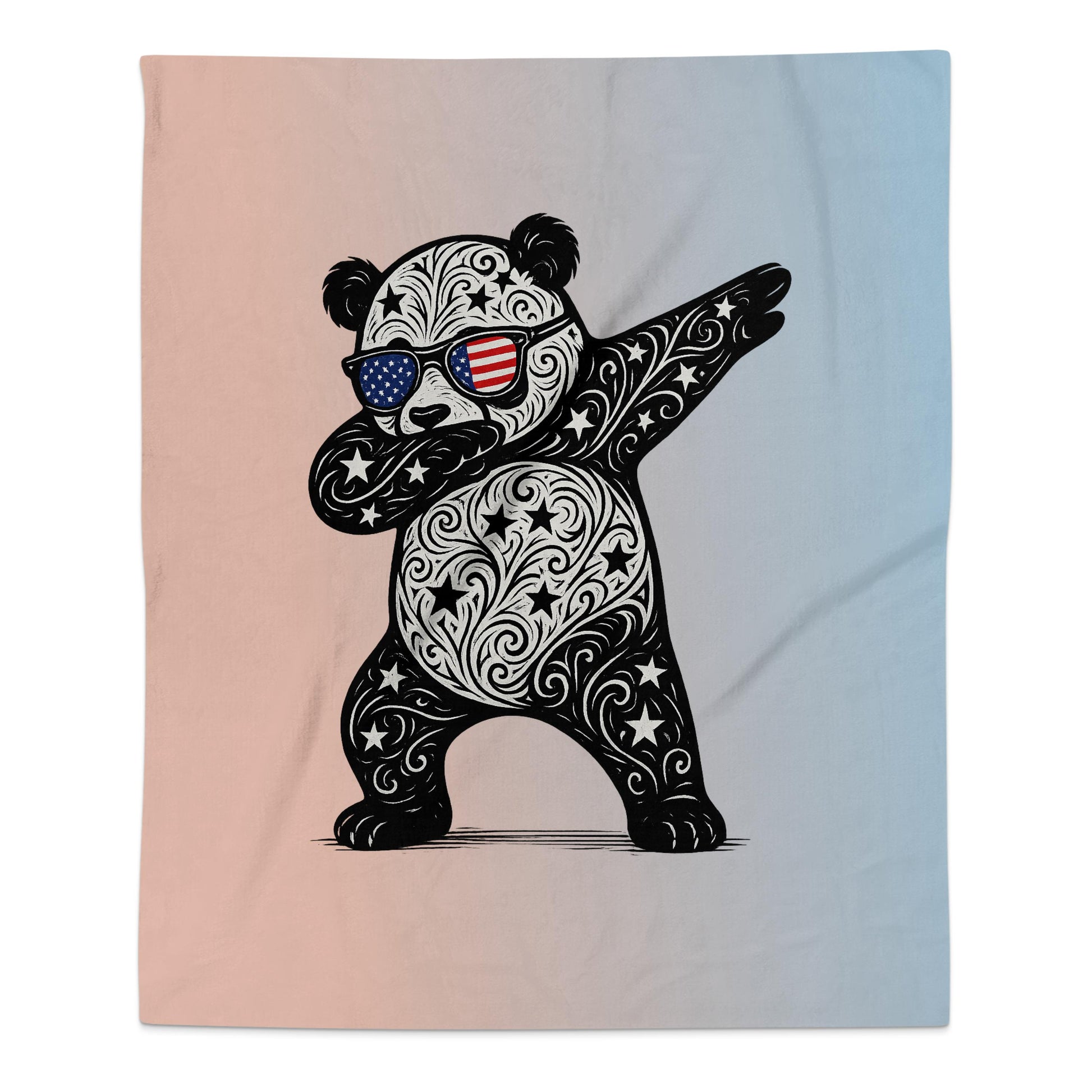Patriotic Dabbing Panda with Sunglasses Blanket product