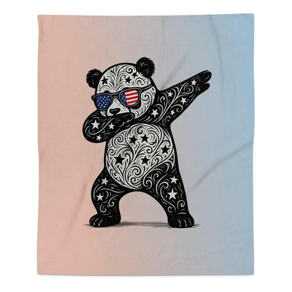 Patriotic Dabbing Panda with Sunglasses Blanket product