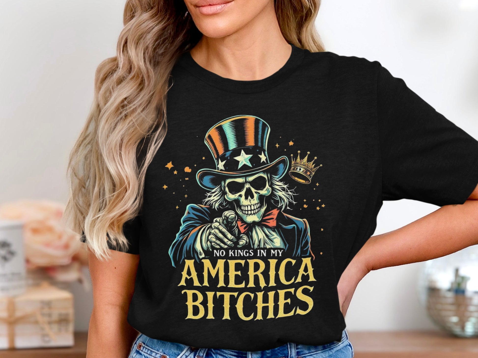No Kings In My America Bitches Typography Product