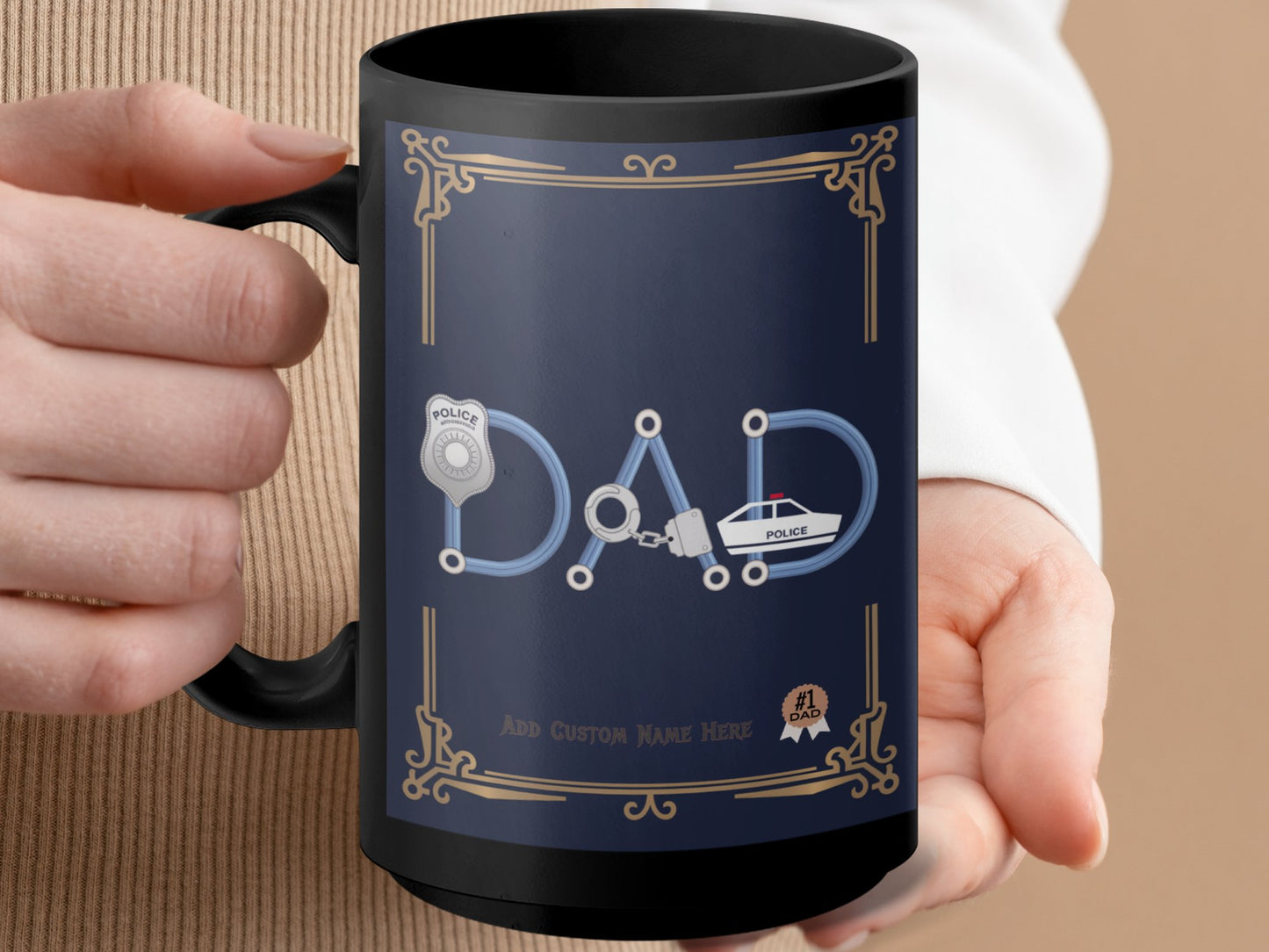 Unique Police Themed Best Dad Mug Product