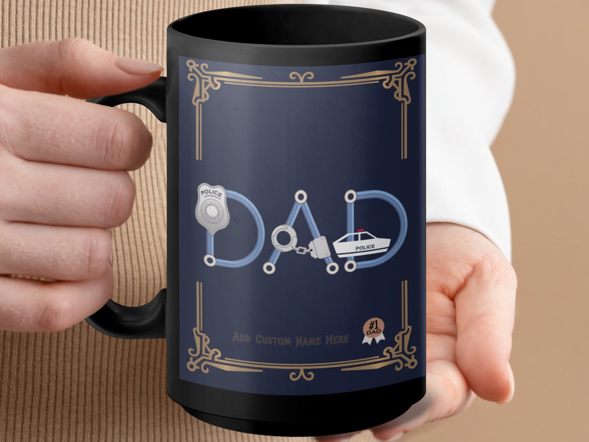 Unique Police Themed Best Dad Mug Product