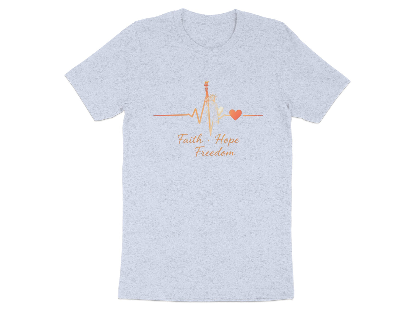 Faith Hope Freedom Heartbeat Design T-shirt product type