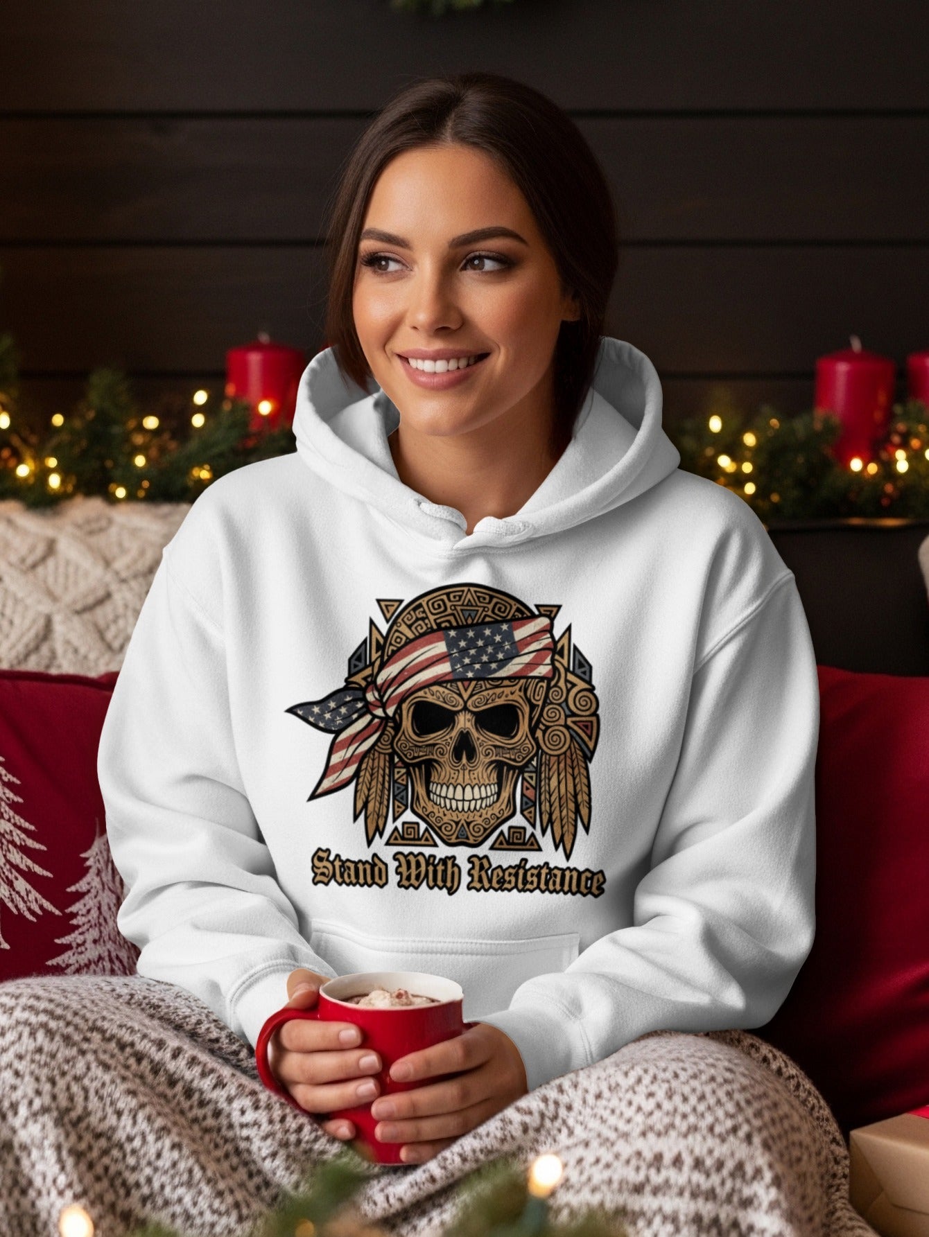 Stand With Resistance Skull Hoodie Winter Fashion