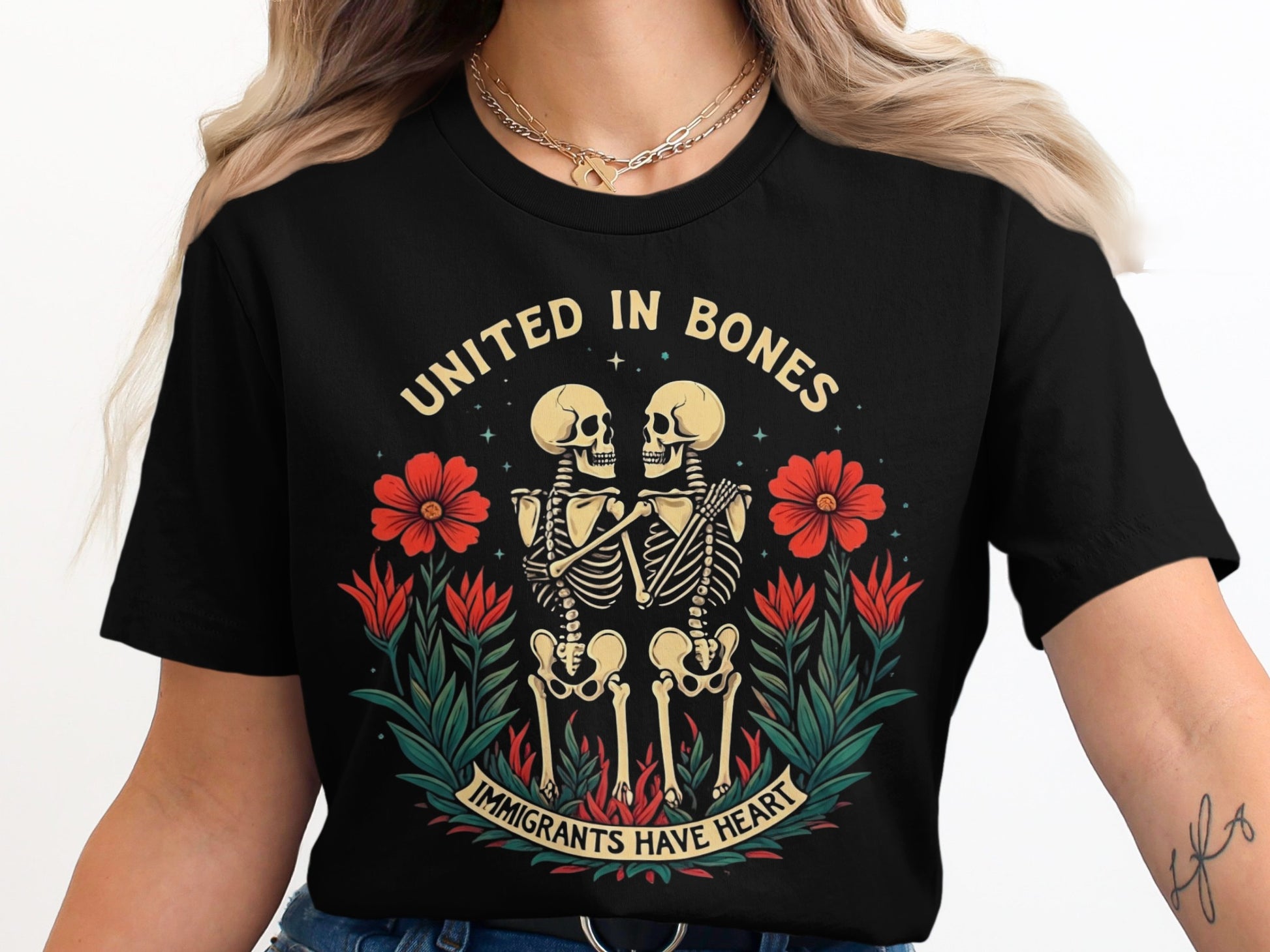 United in Bones Immigrants Have Heart T-Shirt product
