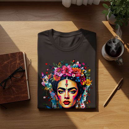 Vibrant Frida Kahlo Inspired Floral Portrait Product
