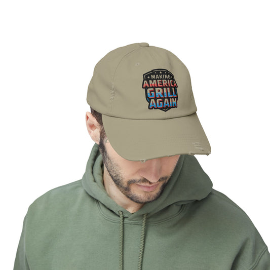 Unisex Distressed Cap - Making America Grill Again