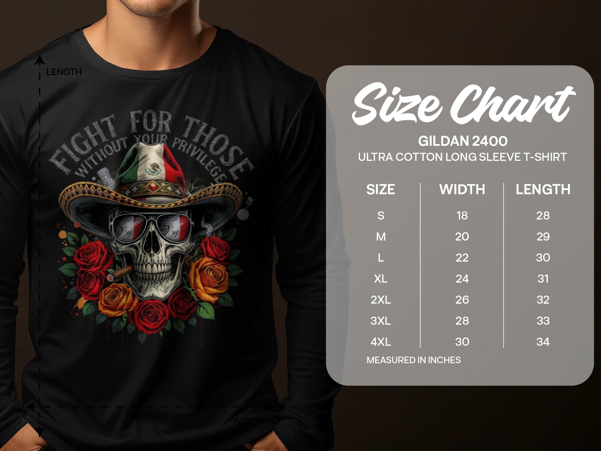 Intricate Skull T-Shirt with Hat and Roses Design