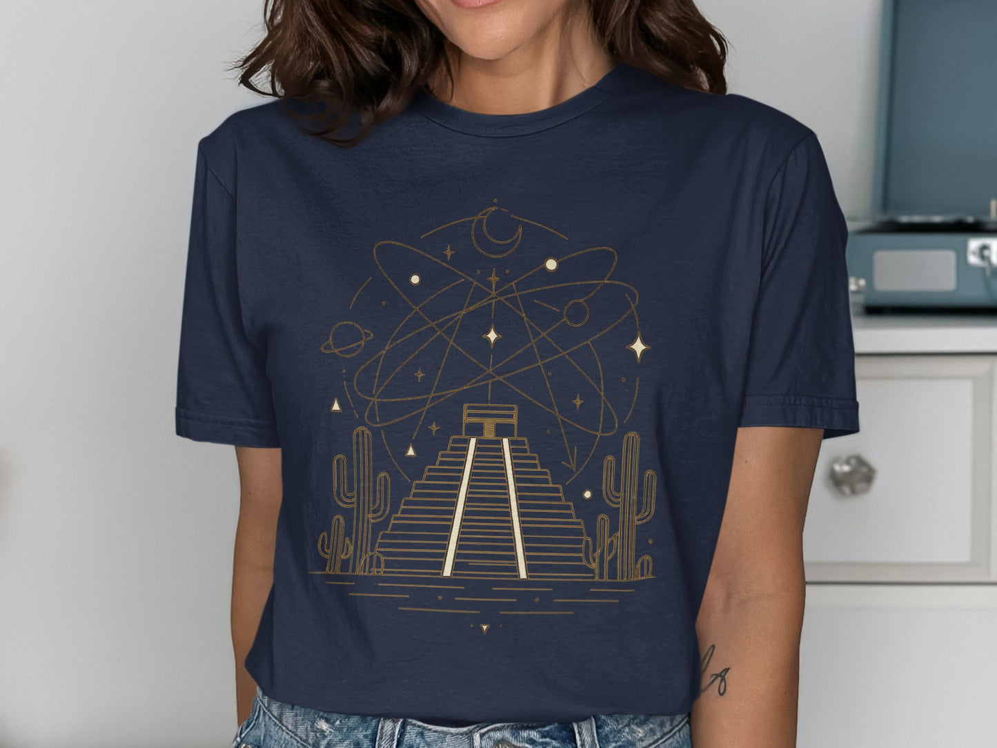 Cosmic Pyramid Stargazing Unisex T-Shirt product