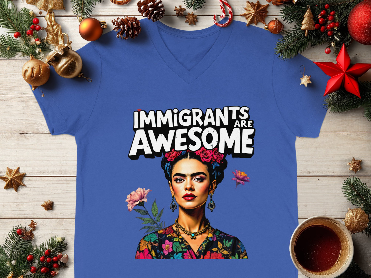 Immigrants Are Awesome Frida Kahlo Art T-Shirt Product