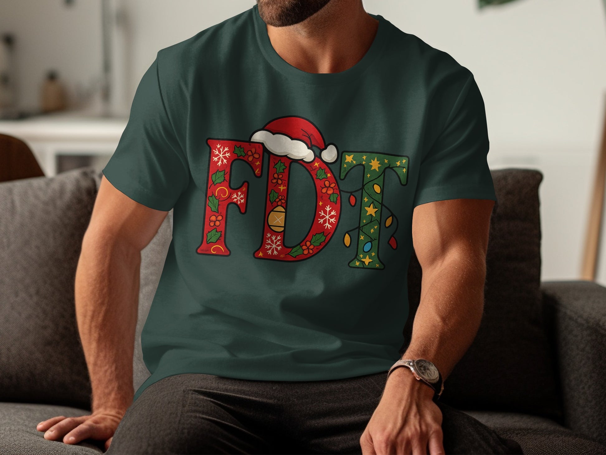 Festive FDT Christmas Graphic Tee for Holiday Spirits