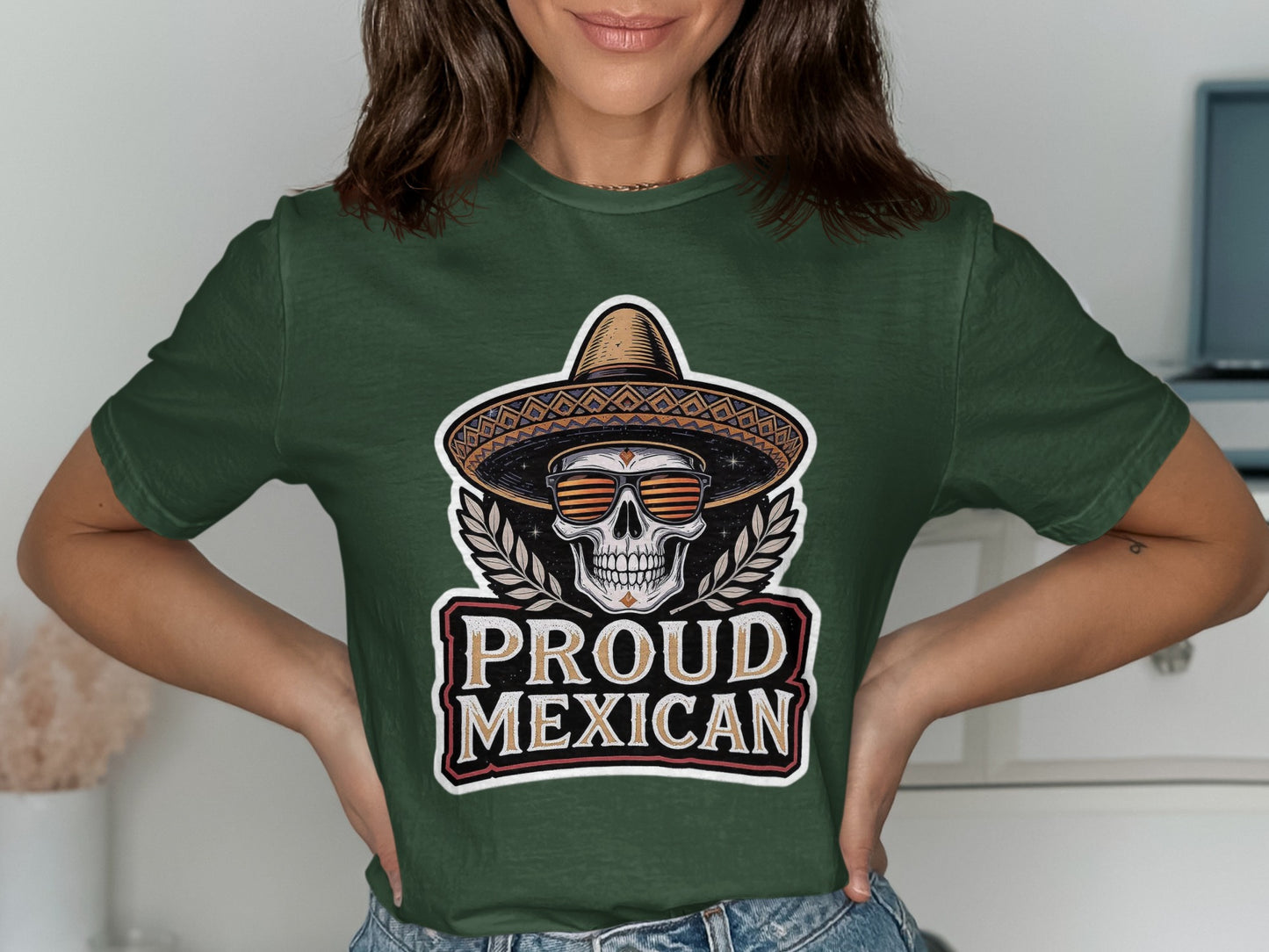 Proud Mexican Skull Graphic T-Shirt product type