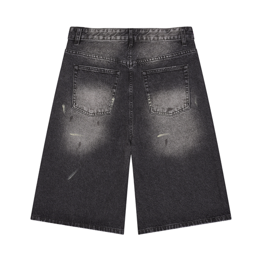 Men’s Vintage Wash Wide Leg Denim Shorts