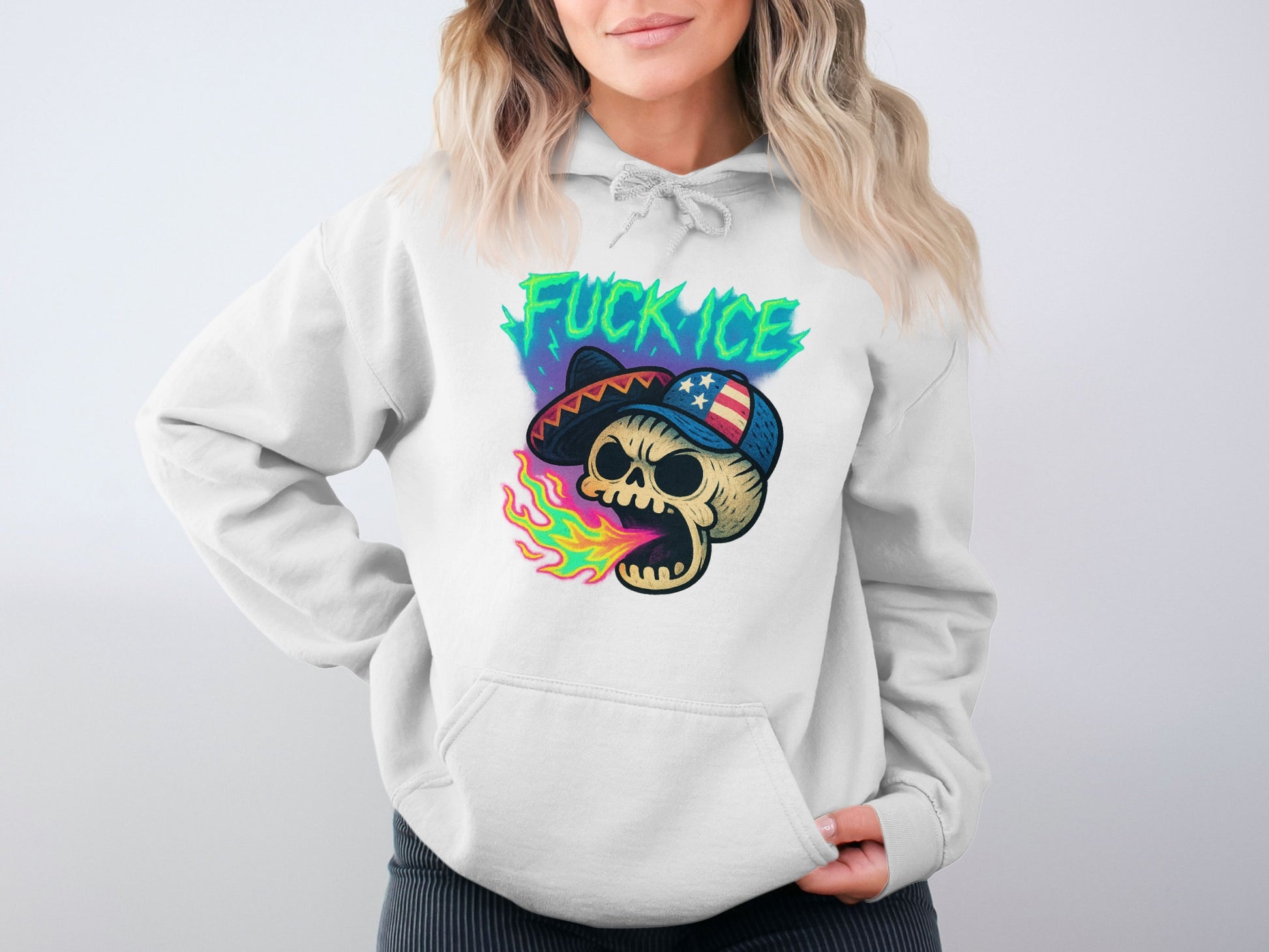 Fuck Ice Skull Graphic Hoodie product type