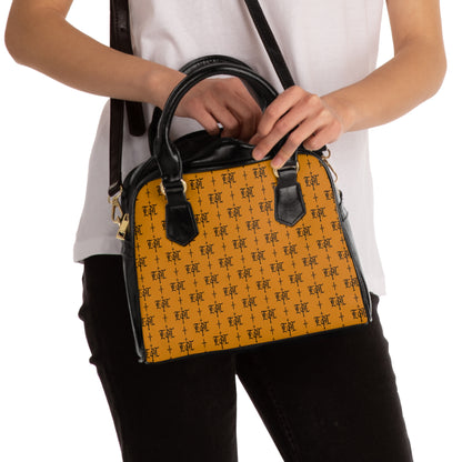 FDT Blue Purse Woke Anti Trump Liberal Purse |Monogram Grey Shoulder Handbag — Elegant Patterned Satchel Purse